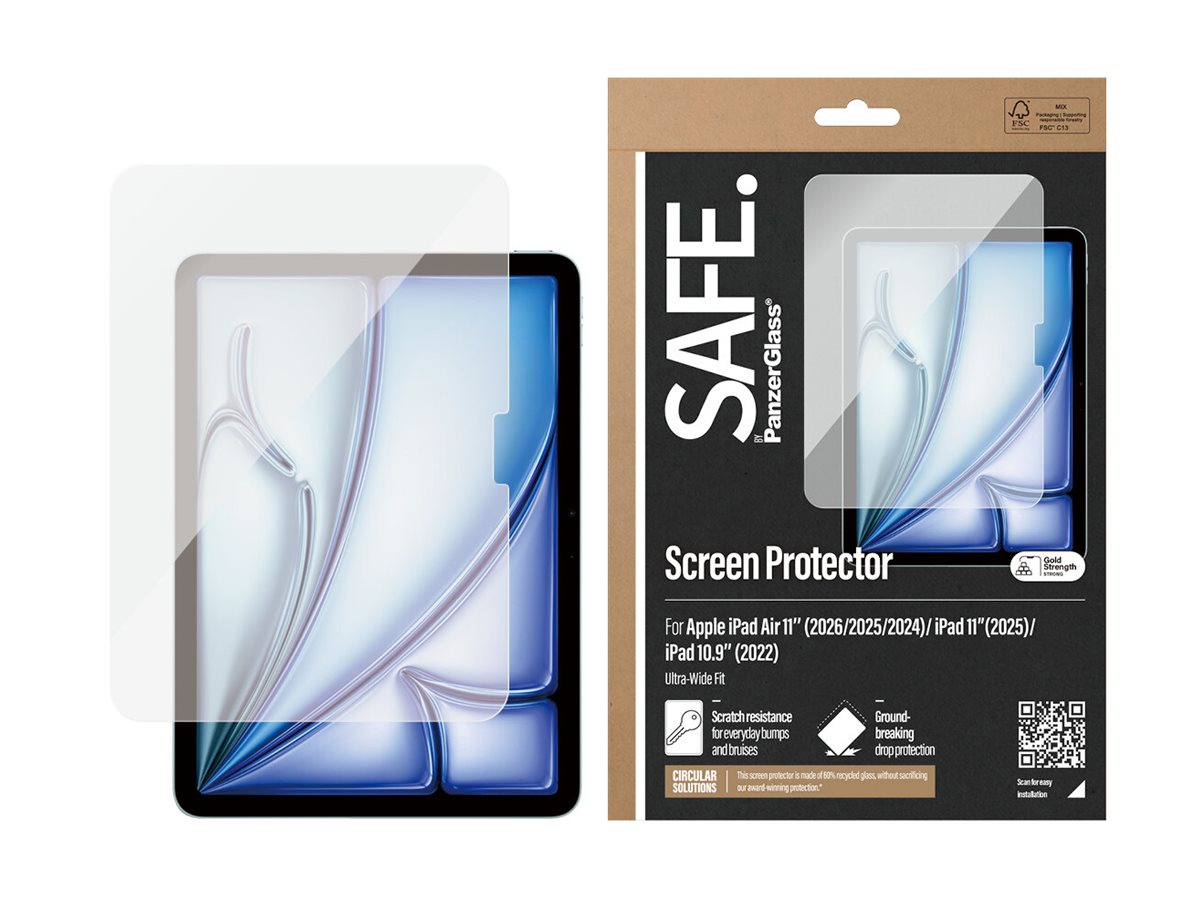 SAFE. by PanzerGlass� Screen Protector iPad Air 11'' (2024-2025) | iPad 10.9'' (2022) | iPad 11'' (2025) | Ultra-Wide Fit — Front