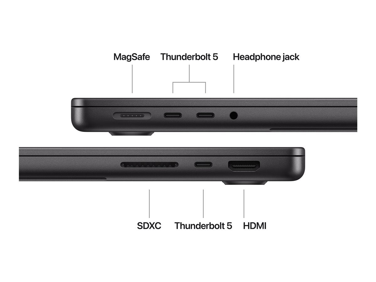 14-inch MacBook Pro Space Black — Ports / controls