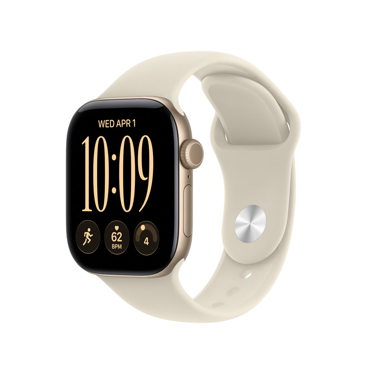 Apple Watch Series 12 GPS + Cellular 42mm Light Gold Aluminium Case with Sand Sport Band - M/L