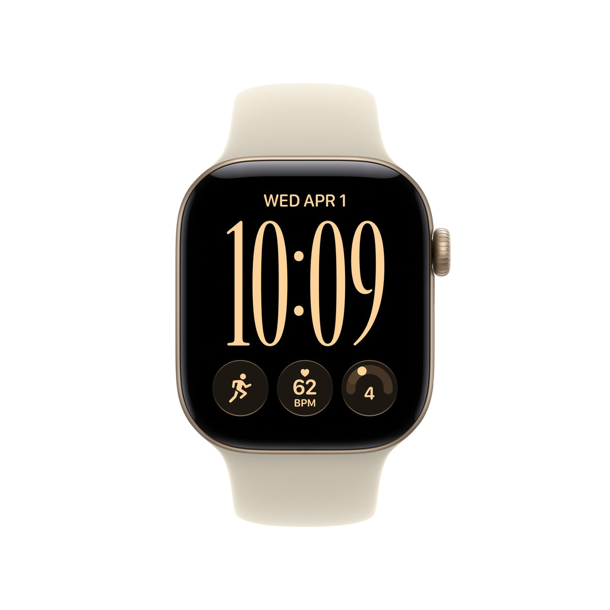 Apple Watch Series 12 GPS + Cellular 42mm Light Gold Aluminium Case with Sand Sport Band - M/L