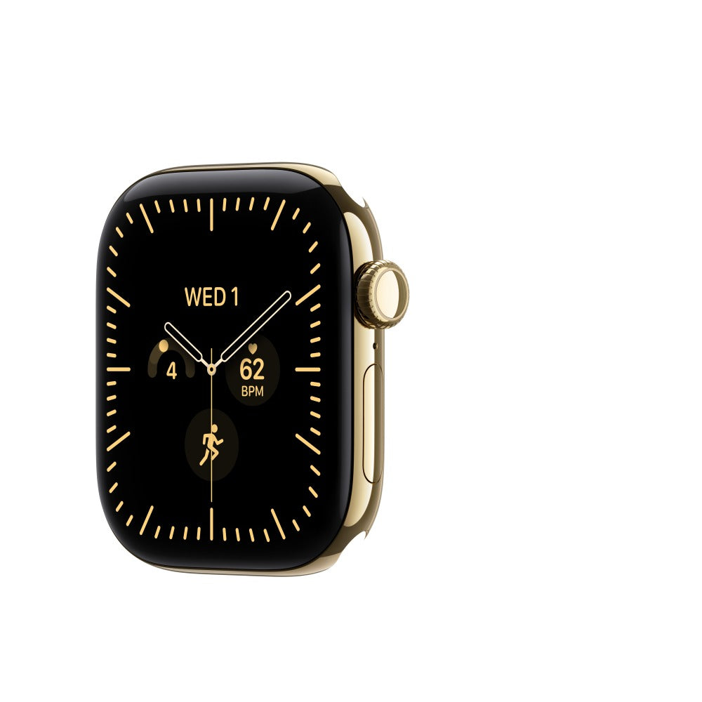 Apple Watch Series 12 GPS + Cellular 42mm Radiant Gold Titanium Case with Burgundy Sport Band - S/M