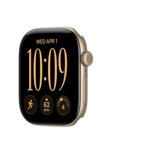 Apple Watch Series 12 GPS 46mm Light Gold Aluminium Case with Sand Sport Band - S/M