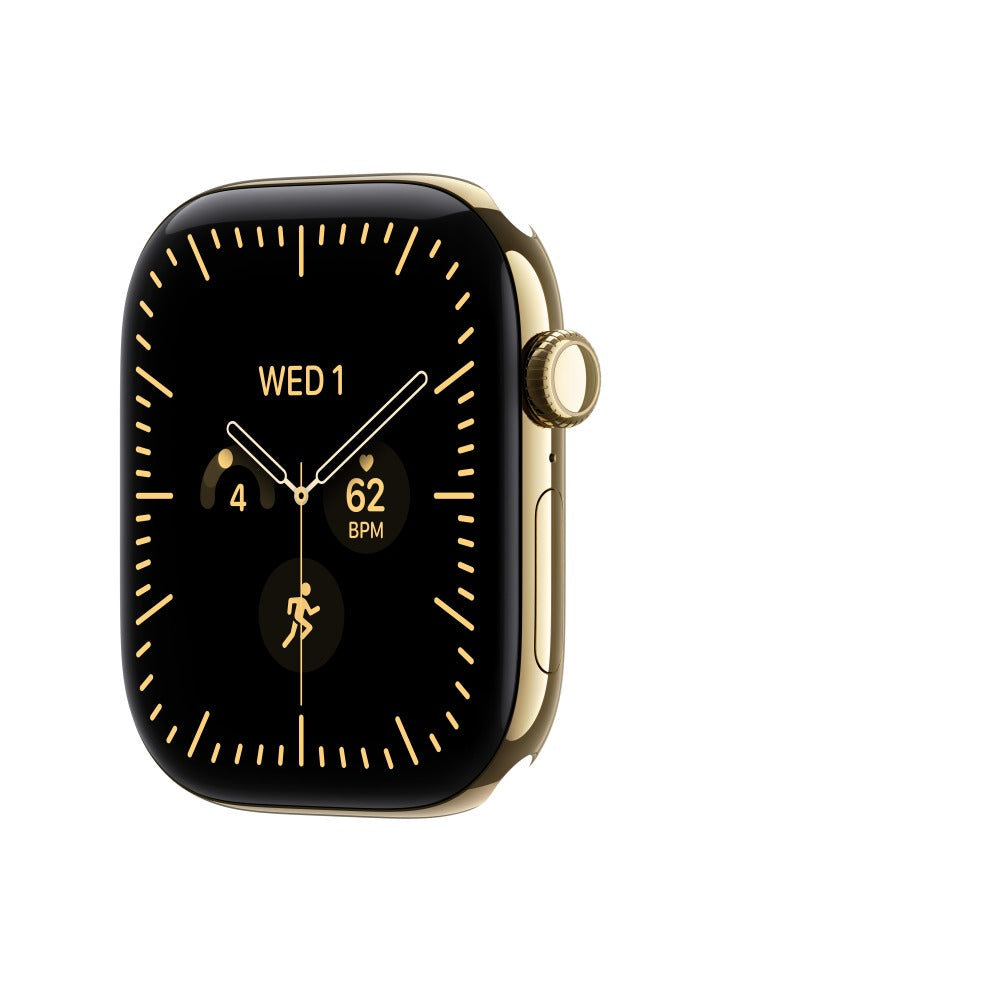 Apple Watch Series 12 GPS + Cellular 46mm Radiant Gold Titanium Case with Burgundy Sport Band - M/L